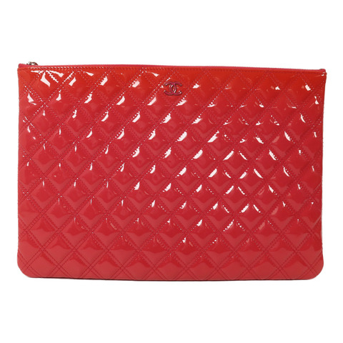 CHANEL 漆皮皮革Matelasse O-Case Clutch手拿包
