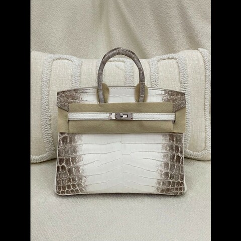 Hermes Birkin25 喜馬拉雅
皮质：兩點鱷
金属：銀扣