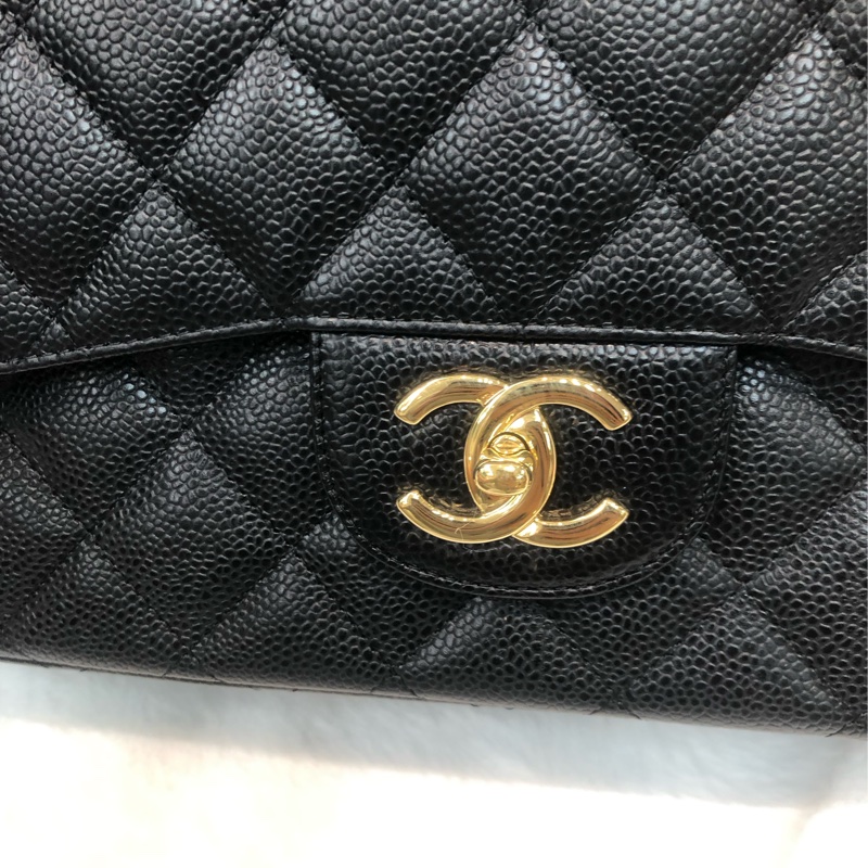 Chanel 荔牛 黑金 Jumbo 33cm XC546-7