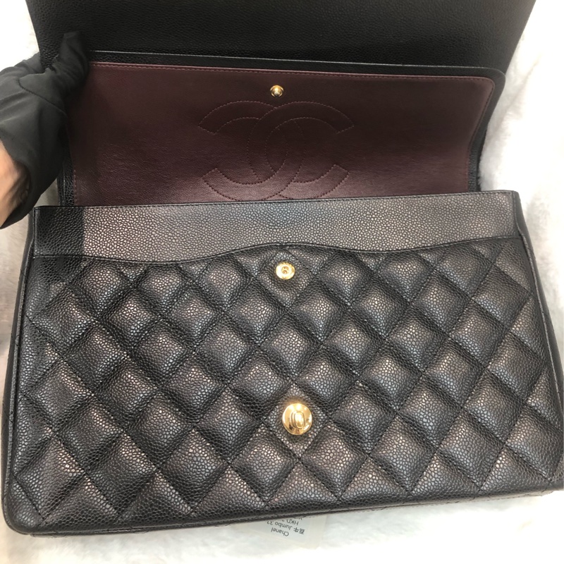 Chanel 荔牛 黑金 Jumbo 33cm XC546-9