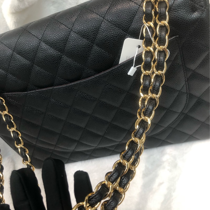 Chanel 荔牛 黑金 Jumbo 33cm XC546-18