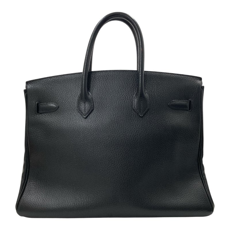 HERMES 愛馬仕 柏金包 手提包 BIRKIN35 皮革 黑 金釦-1