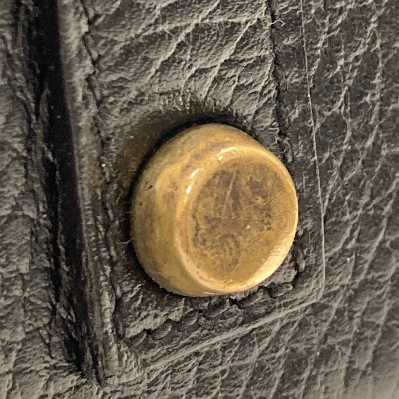 HERMES 愛馬仕 柏金包 手提包 BIRKIN35 皮革 黑 金釦-13