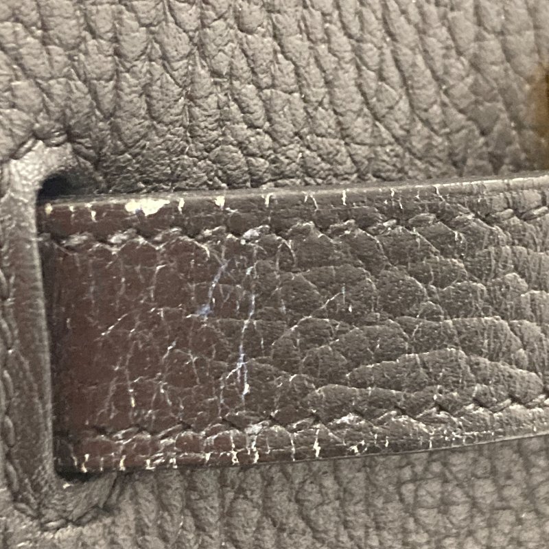 HERMES 愛馬仕 柏金包 手提包 BIRKIN35 皮革 黑 金釦-25