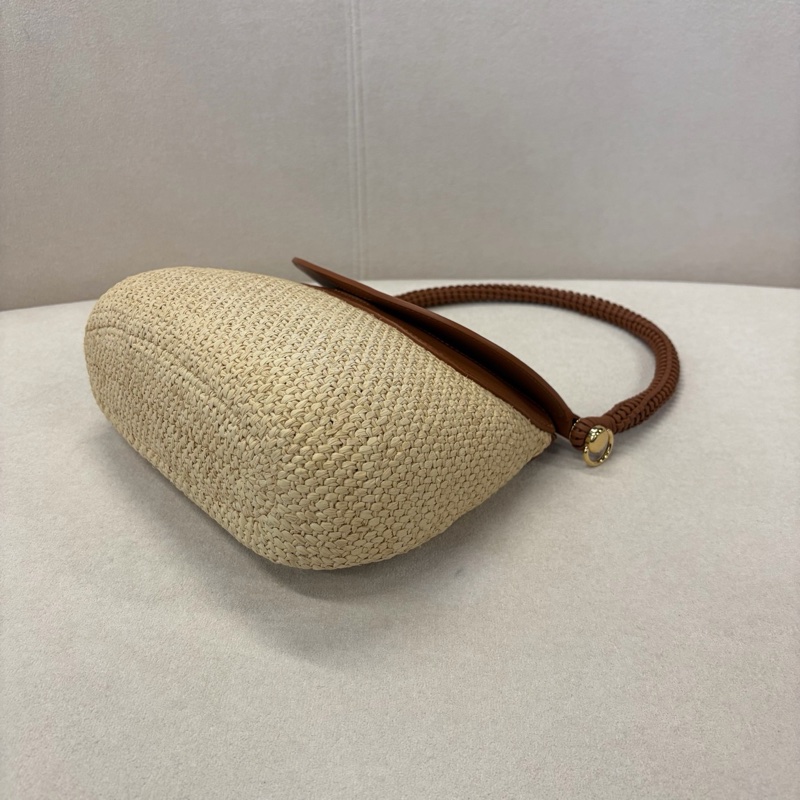 ✨99新Loewe羅意威Pescador中號編織馬鞍包漁夫包單肩斜挎包手提包 底長24cm 26年-6