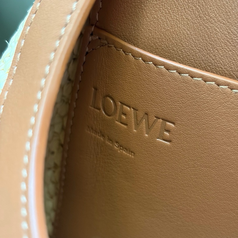 ✨99新Loewe羅意威Pescador中號編織馬鞍包漁夫包單肩斜挎包手提包 底長24cm 26年-7