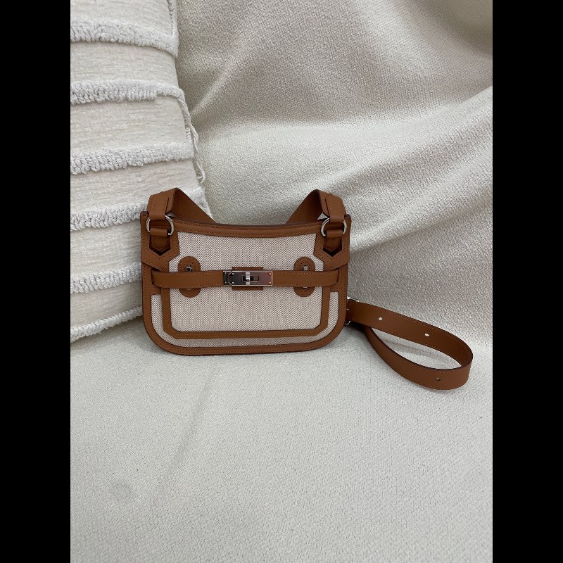 Hermes Mini Jypsiere 迷你吉普賽 金棕拼布 銀扣
颜色:金棕/米白-8