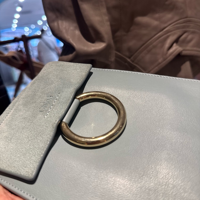 Chloé Faye Small Bracelet Bag Light Blue leather Shoulder Bag / Handbag / Crossbody bag-10