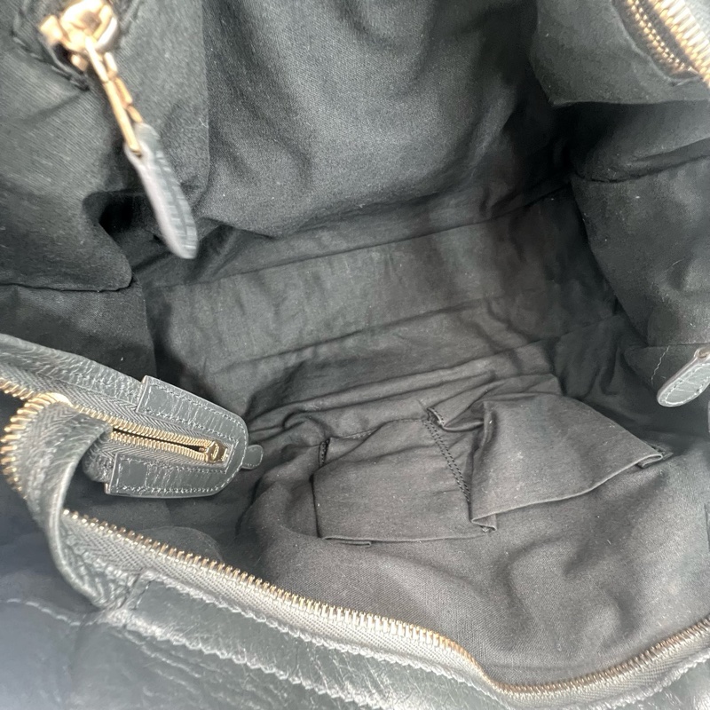97新✨巴黎世家 Balenciaga 機車包city 菠蘿釘 灰金 手提包側背包-9