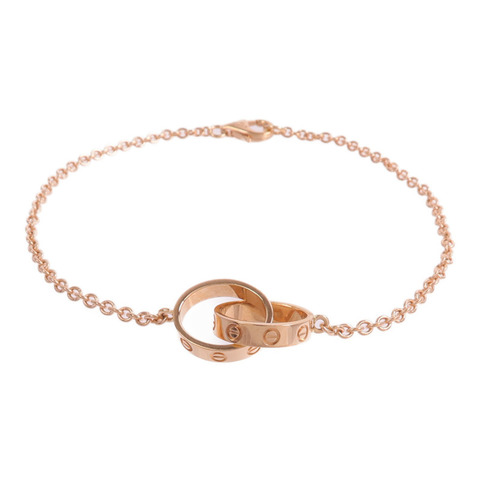 CARTIER 18K玫瑰金Love Blaceret On Chain手鏈