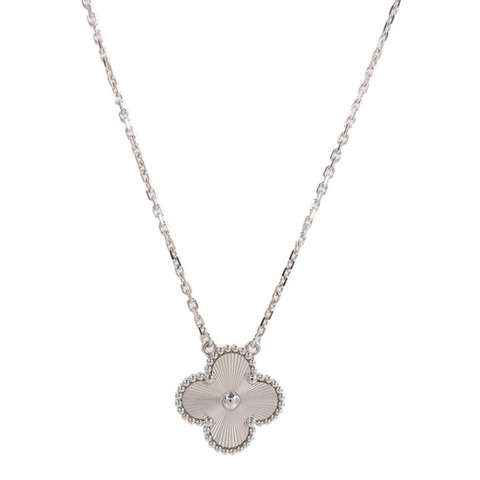 Van Cleef & Arpels 18K白金Vintage Alhambra Pendant項鍊