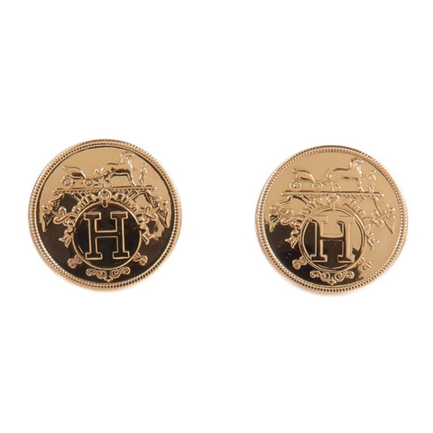 HERMES 18K玫瑰金Ex-Libris Earrings耳環