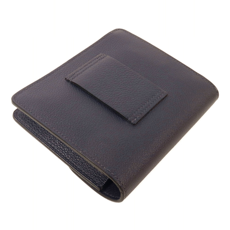 HERMES Evercolor皮革Roulis Slim Wallet錢包Bleu Nuit-2