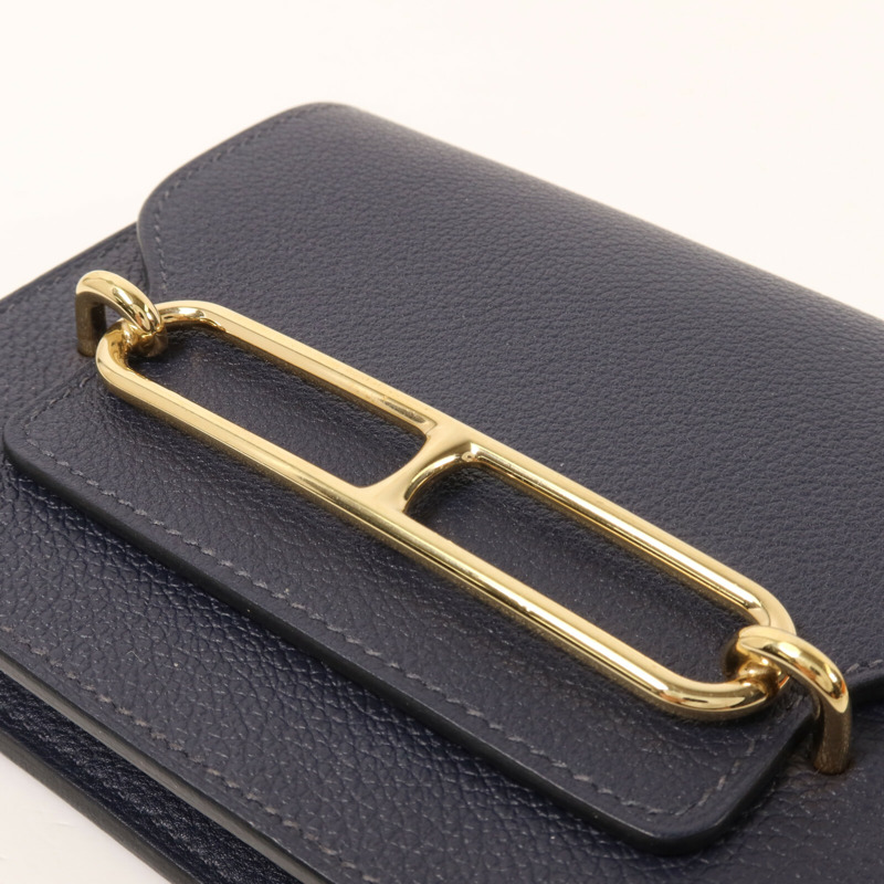 HERMES Evercolor皮革Roulis Slim Wallet錢包Bleu Nuit-4