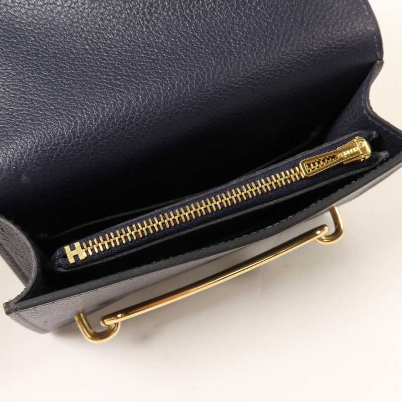 HERMES Evercolor皮革Roulis Slim Wallet錢包Bleu Nuit-5