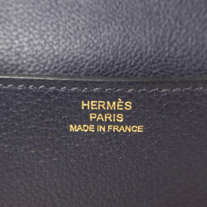 HERMES Evercolor皮革Roulis Slim Wallet錢包Bleu Nuit-7