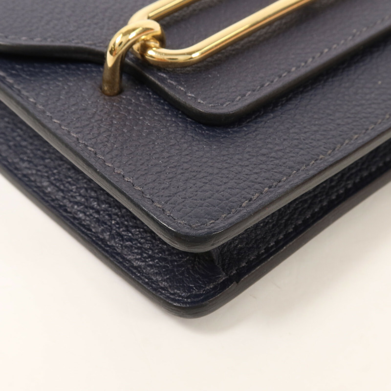 HERMES Evercolor皮革Roulis Slim Wallet錢包Bleu Nuit-10