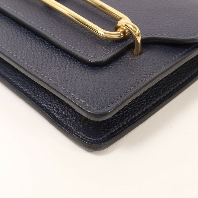 HERMES Evercolor皮革Roulis Slim Wallet錢包Bleu Nuit-11