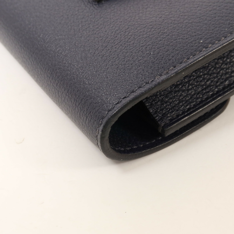 HERMES Evercolor皮革Roulis Slim Wallet錢包Bleu Nuit-12