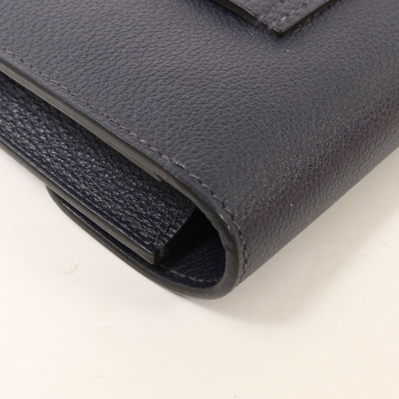 HERMES Evercolor皮革Roulis Slim Wallet錢包Bleu Nuit-13