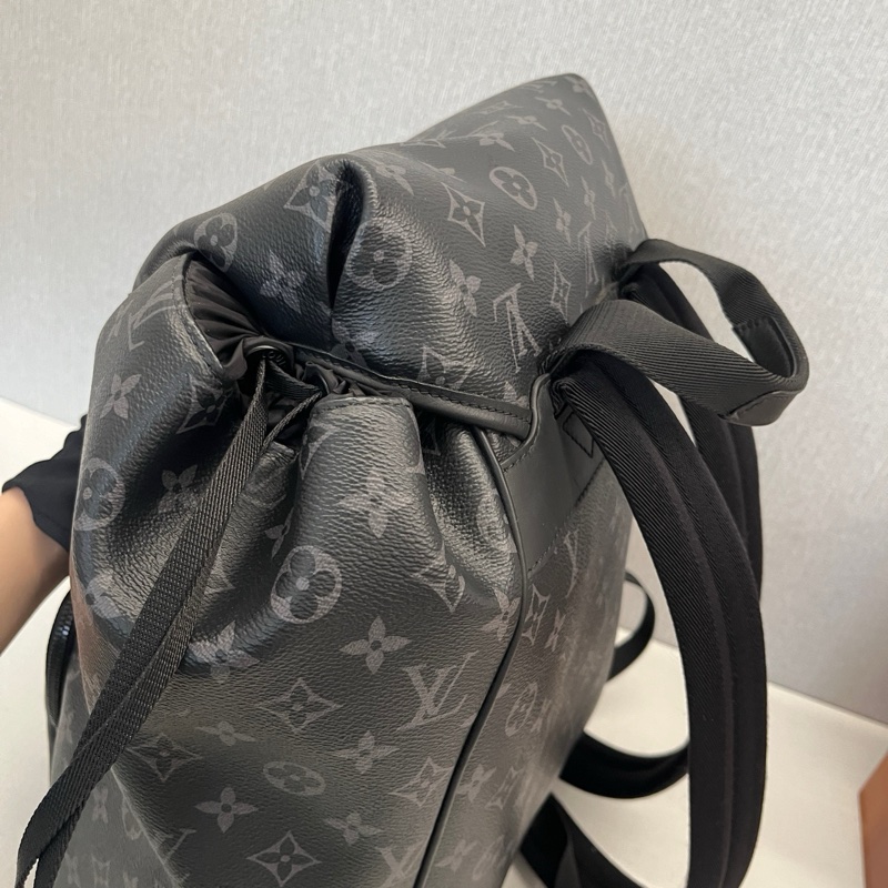 99新✨LV Montsouris黑武士黑色老花男士雙肩包 芯片款,-2