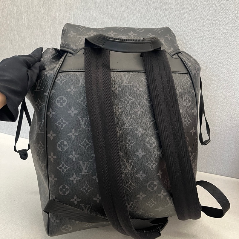 99新✨LV Montsouris黑武士黑色老花男士雙肩包 芯片款,-4