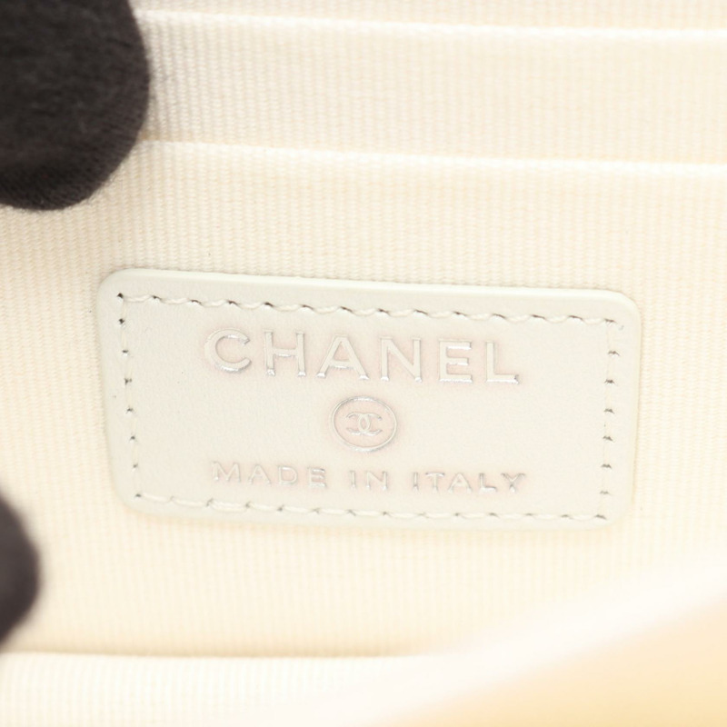 香奈兒 (CHANEL) 絎縫珍珠鍊單肩斜背包 AP1839 羊皮 白色 SHW-3
