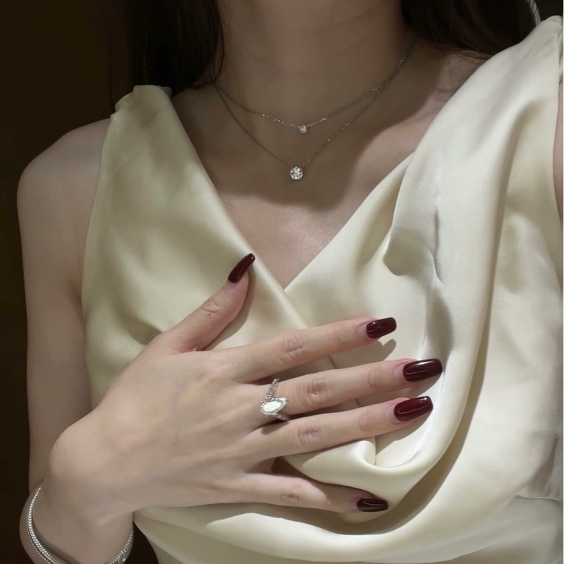 Tiffany蒂芙尼Solitaire系列经典款铂金钻石项链-8