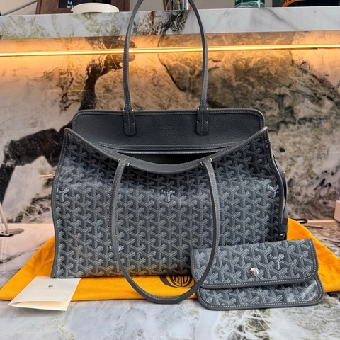 99新✨高雅德/Goyard 戈雅Hardy 灰色手提公文包旅行袋 配件:塵袋 購票 子袋