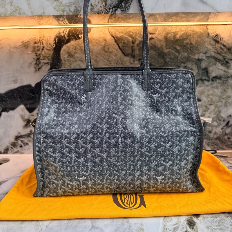 99新✨高雅德/Goyard 戈雅Hardy 灰色手提公文包旅行袋 配件:塵袋 購票 子袋-1