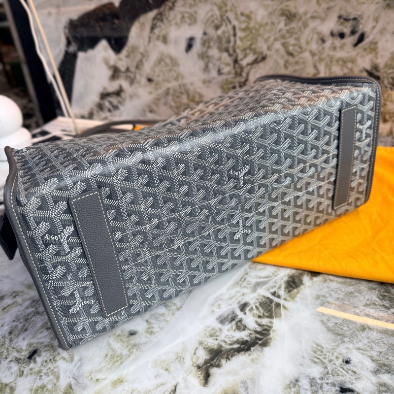 99新✨高雅德/Goyard 戈雅Hardy 灰色手提公文包旅行袋 配件:塵袋 購票 子袋-4