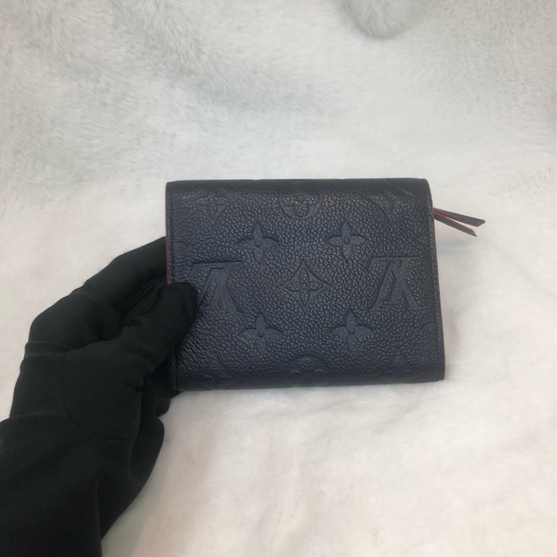 LV 藍色壓紋三摺銀包 XB828-1
