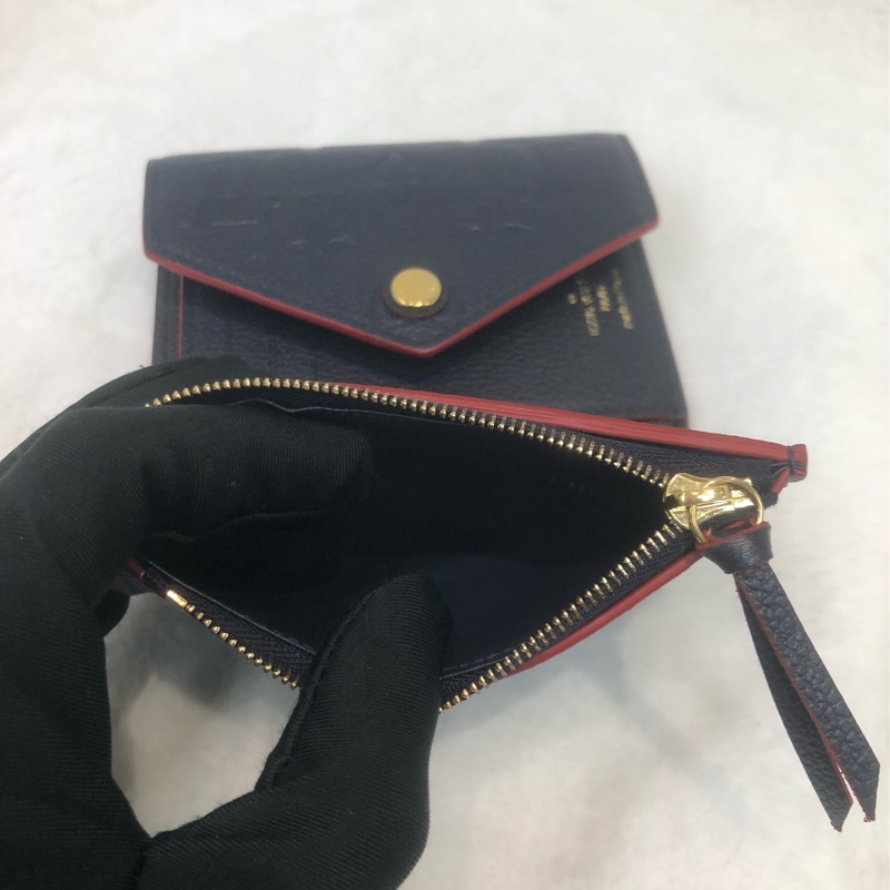 LV 藍色壓紋三摺銀包 XB828-7
