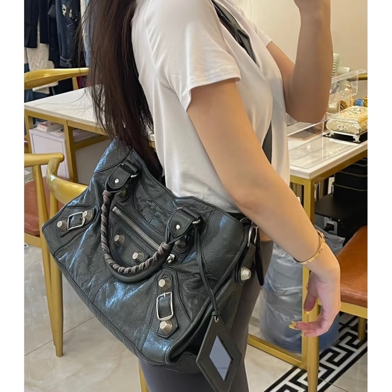 BALENCIAGA 巴黎世家 GIANT21 PART TIME 黑色 機車包 斜背包 肩背包 側背包 手提包-6