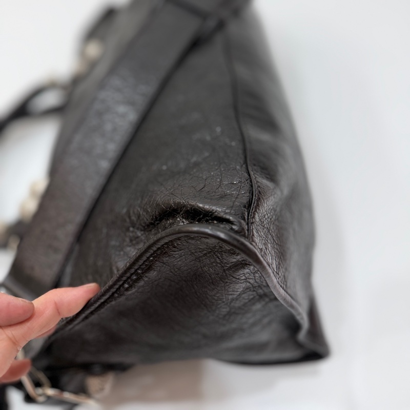 BALENCIAGA 巴黎世家 GIANT21 PART TIME 黑色 機車包 斜背包 肩背包 側背包 手提包-15