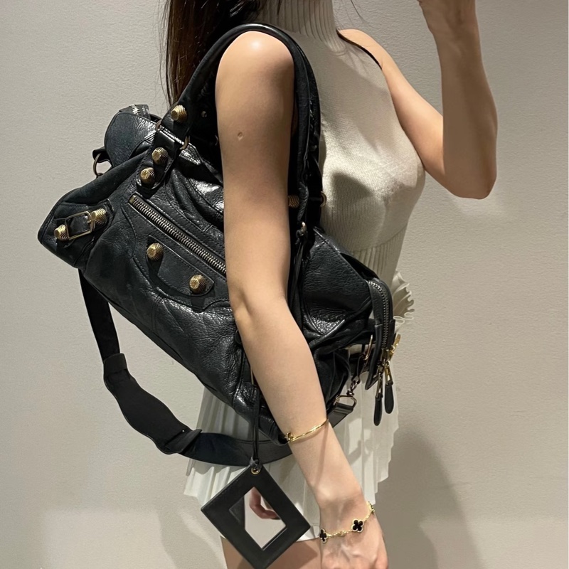 BALENCIAGA 巴黎世家 GIANT21 PART TIME 黑色 機車包 斜背包 肩背包 側背包 手提包-29
