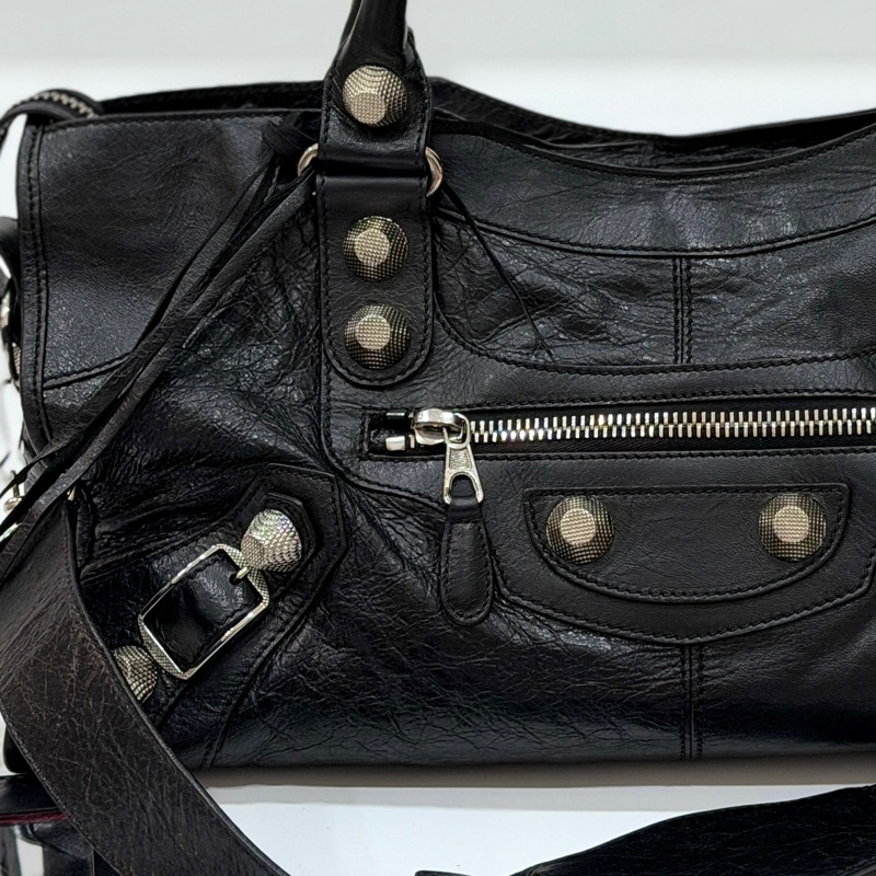 BALENCIAGA 巴黎世家 GIANT21 PART TIME 黑色 機車包 斜背包 肩背包 側背包 手提包-32