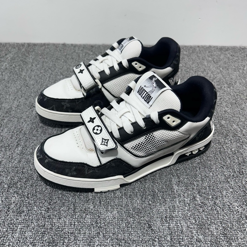Louis Vuitton 路易威登 LV Trainer 黑白魔術貼 休閒鞋/41碼-0