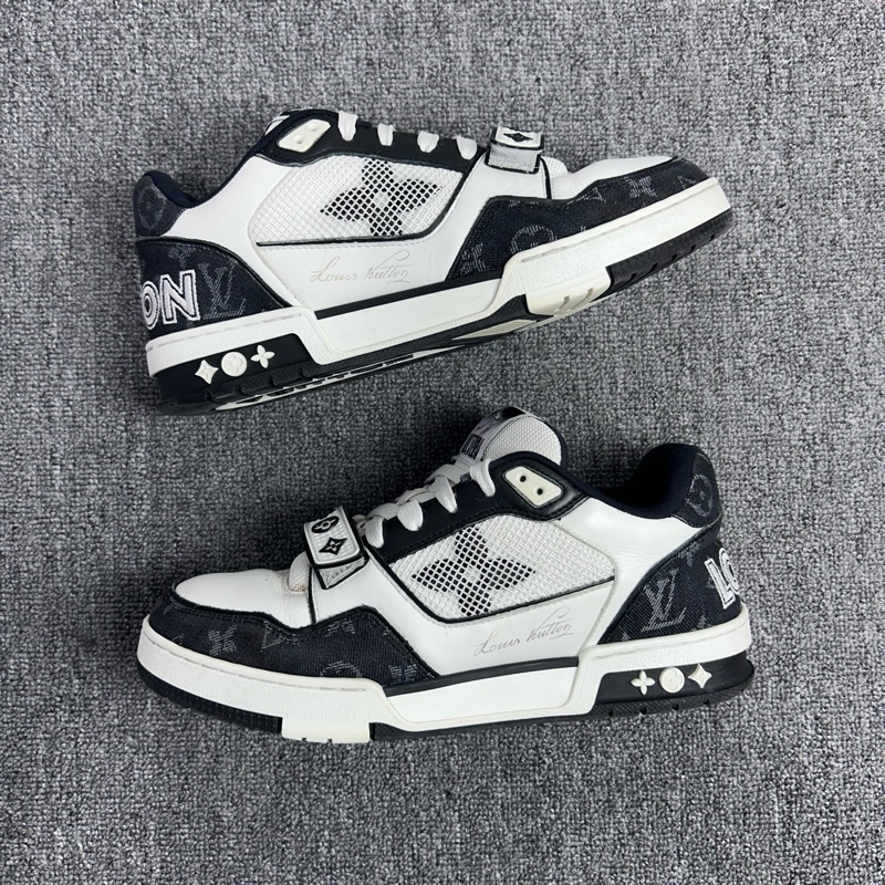 Louis Vuitton 路易威登 LV Trainer 黑白魔術貼 休閒鞋/41碼-3