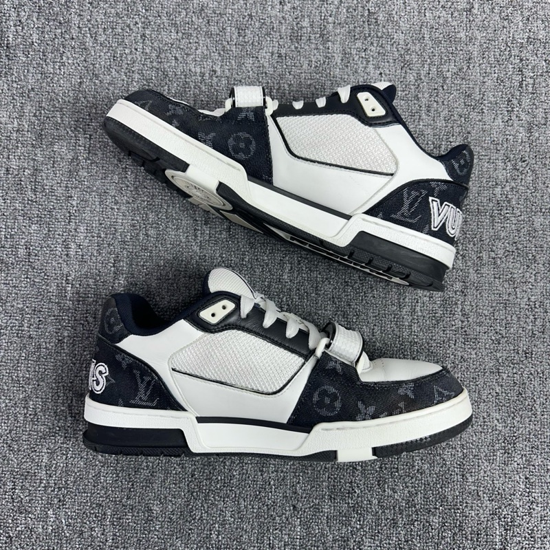 Louis Vuitton 路易威登 LV Trainer 黑白魔術貼 休閒鞋/41碼-4