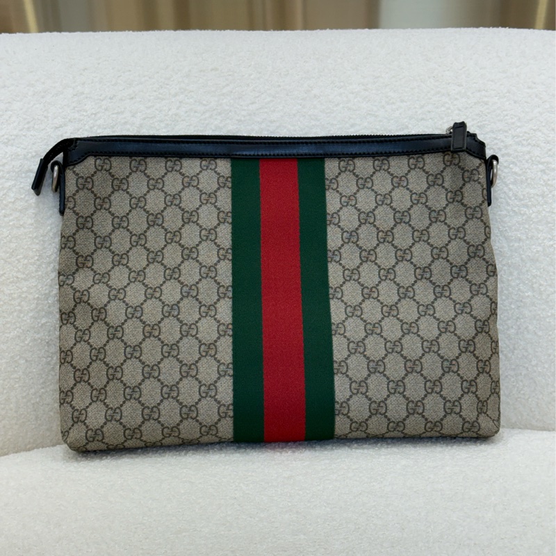 GUCCI 老花郵差肩背包-1