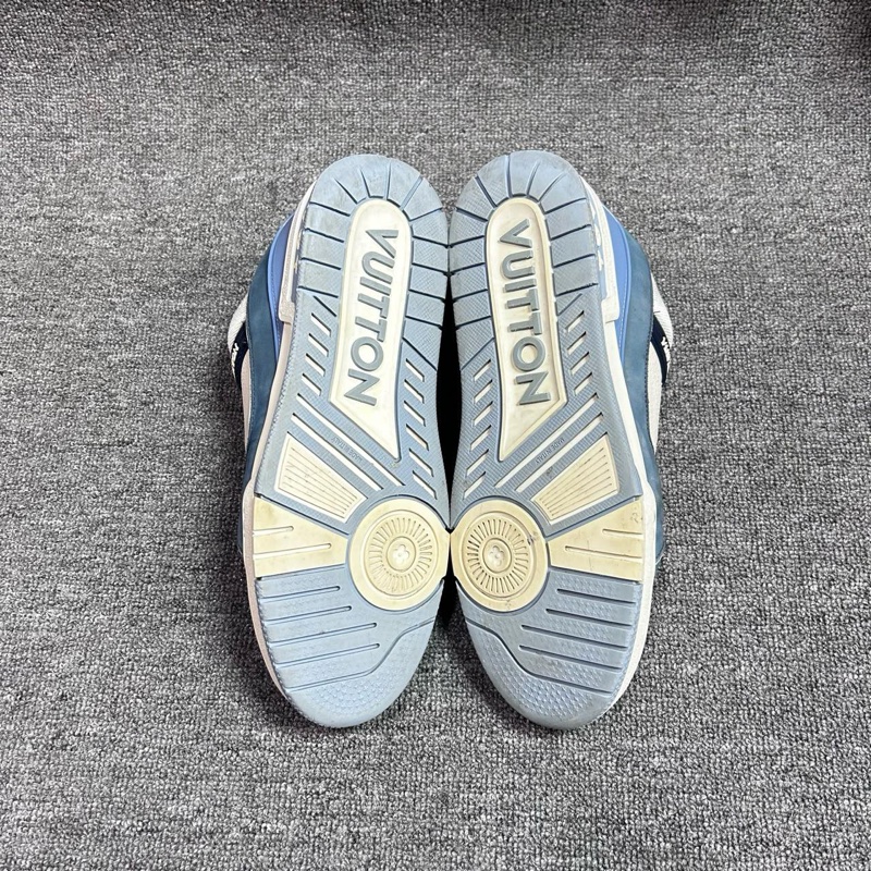 Louis Vuitton 路易威登 LV 新款Trainer 圓頭系帶 低幫 板鞋 男女同款 藍白42碼-6
