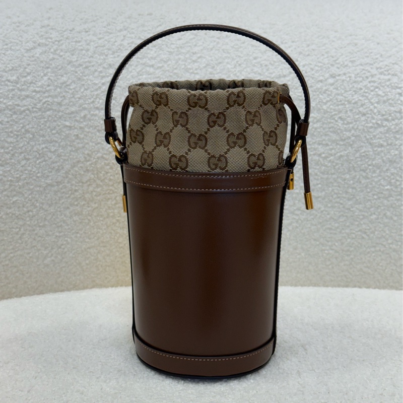 Gucci Ophidia GG棕色束口帆布內袋牛皮-1