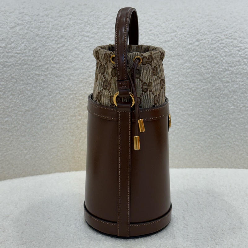 Gucci Ophidia GG棕色束口帆布內袋牛皮-2