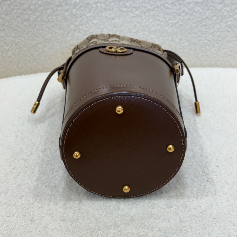 Gucci Ophidia GG棕色束口帆布內袋牛皮-3