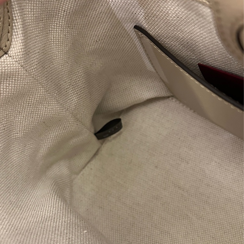 GUCCI 米白紅綠PVC可調整肩背包-14