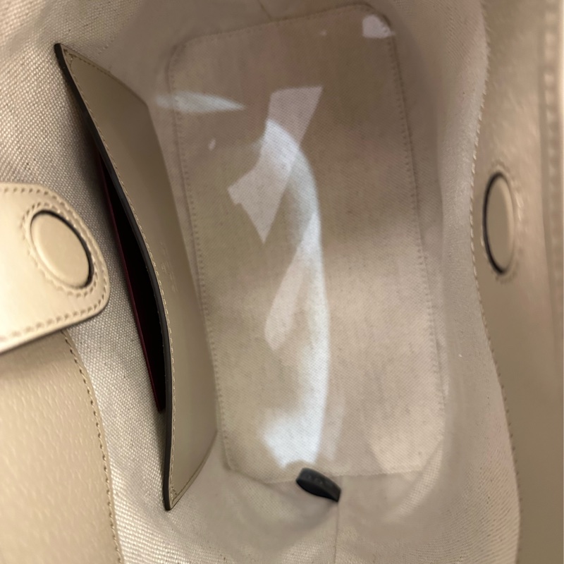 GUCCI 米白紅綠PVC可調整肩背包-16