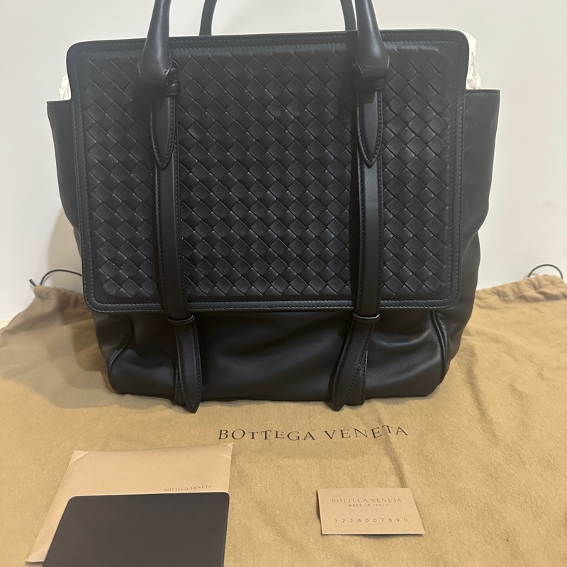 BOTTEGA VENETA 手提包|全新未使用|經典黑色|附專屬隨身鏡 ✨-0