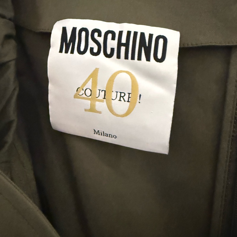 MOSCHINO Puff sleeve cotton mini dress green | New | Moschino 軍綠色裙40 全新玩貨-5