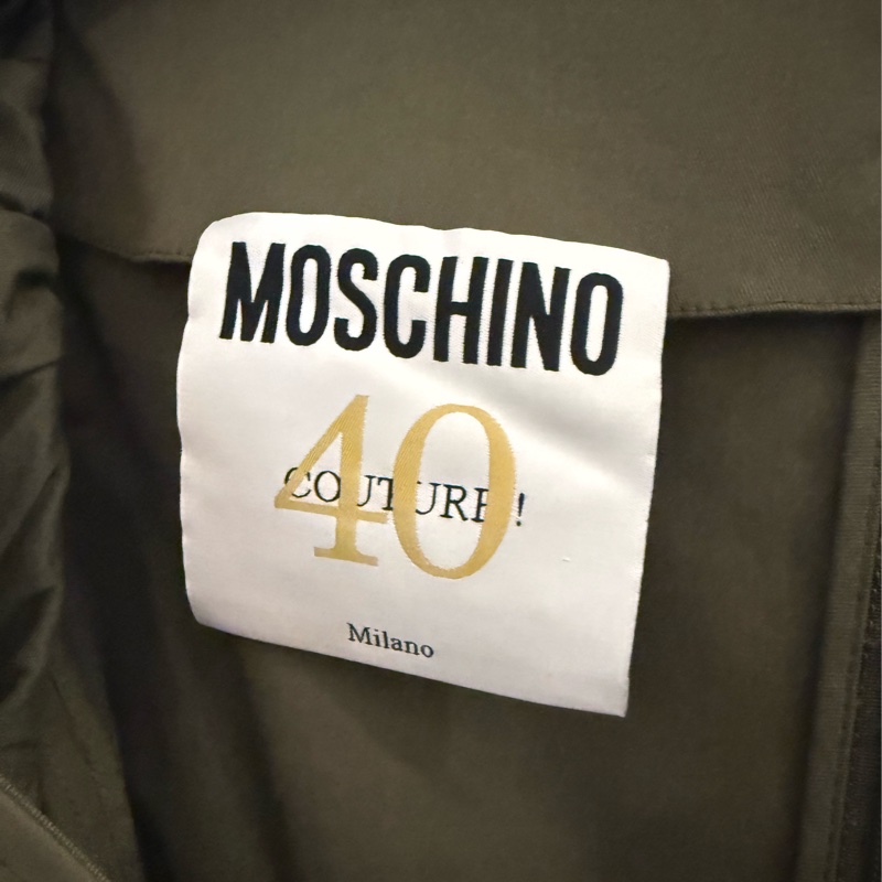 MOSCHINO Puff sleeve cotton mini dress green | New | Moschino 軍綠色裙40 全新玩貨-11